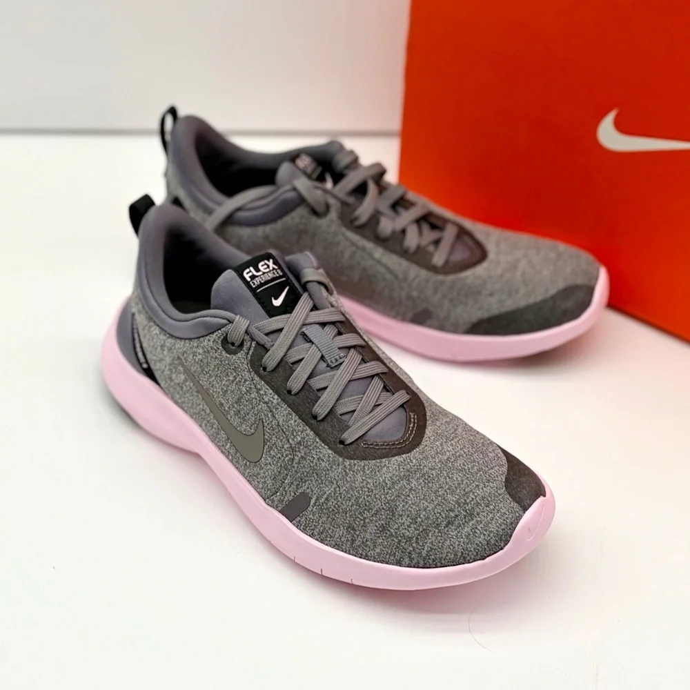 Nike Women's Gray & Pink Flex Running Shoes Size 8